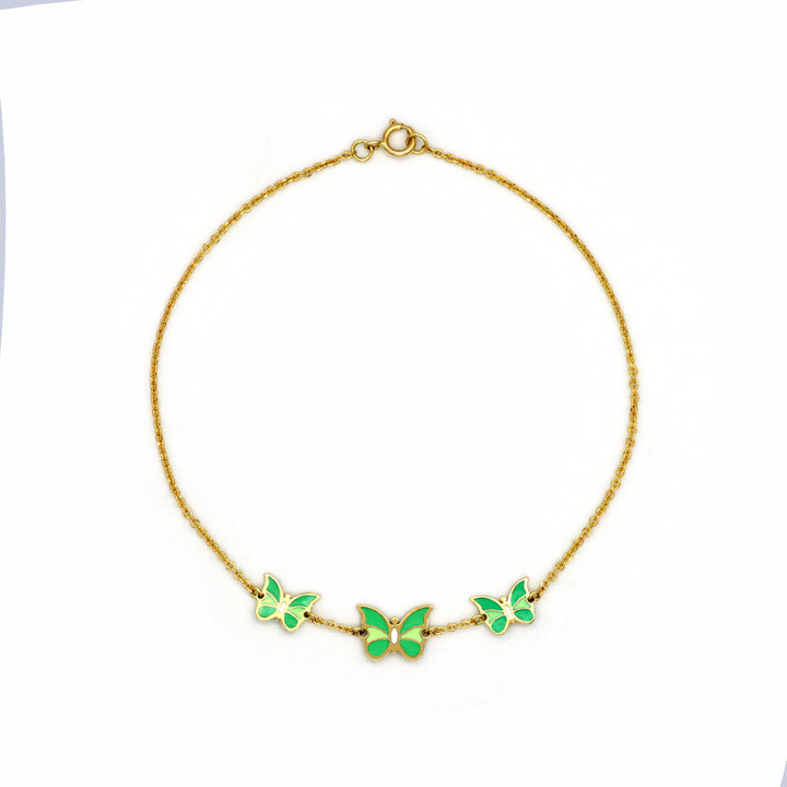 18K Exclusive Green Turquoise Butterfly Bracelet