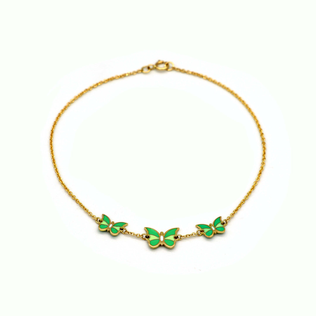 18K Exclusive Green Turquoise Butterfly Bracelet