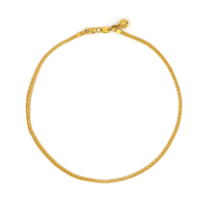 Simple 22K Gold Spiral Anklet Design