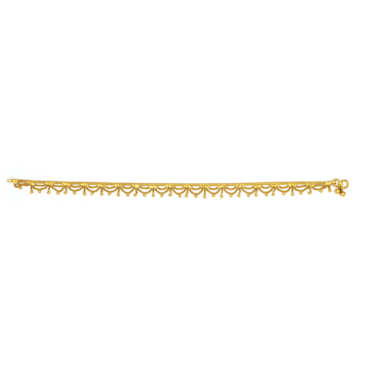 Indian 22K Dangling Beads Gold Anklet Design