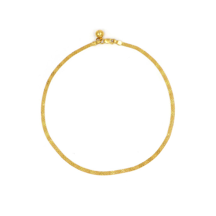 Elegant 22K Thick Gold Anklet Design