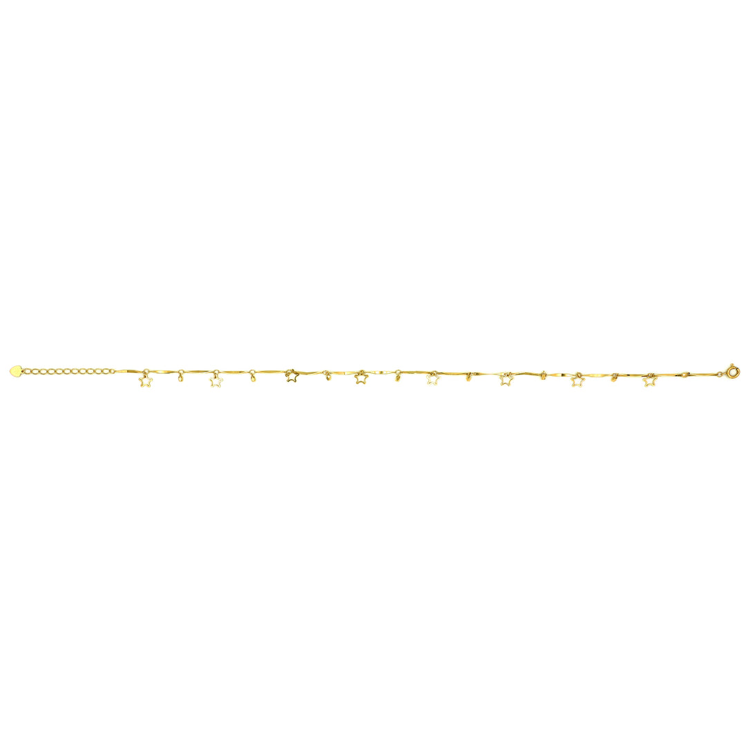 18K Yellow Gold Anklet with Stars Charms AFA00649