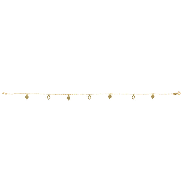 18K Yellow Gold Anklet with Geometric Charms AFA00760