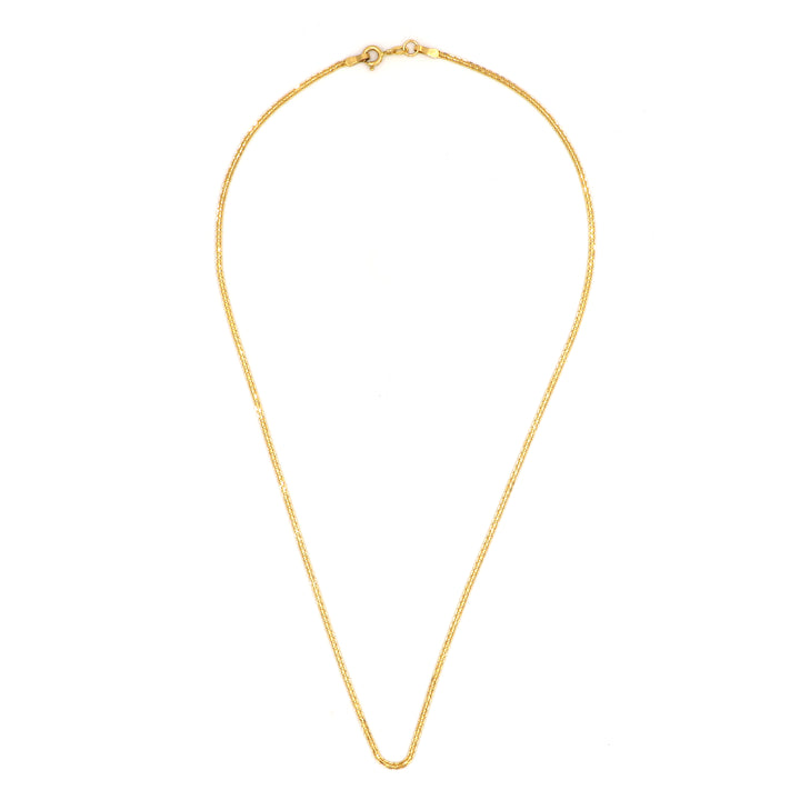 Simple 22K Gold Milan Chain Necklace - 16 Inch – Al Fanan Jewellery