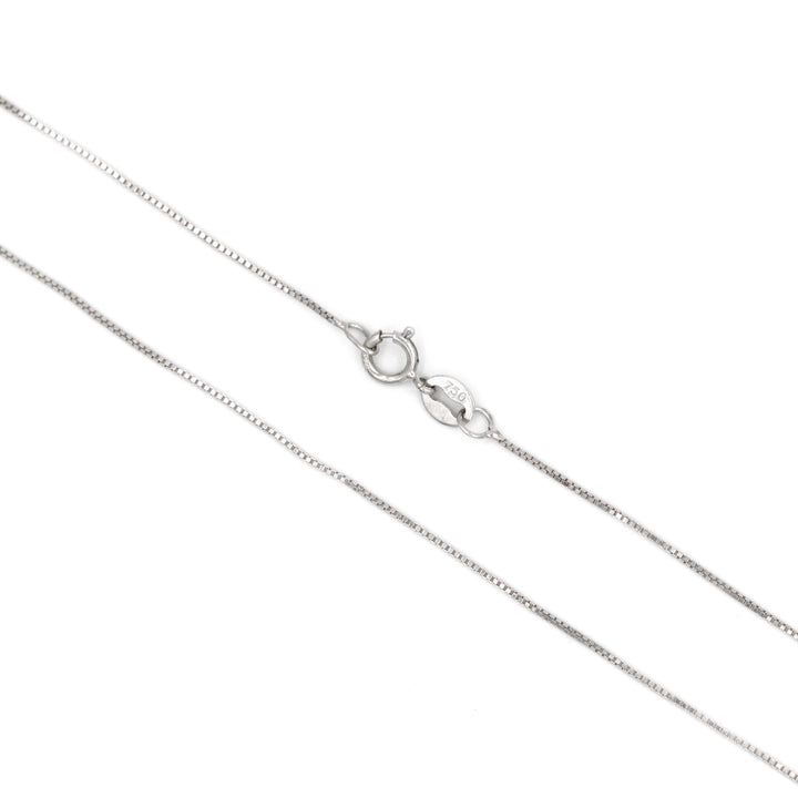 18K White Gold Box Chain Necklace