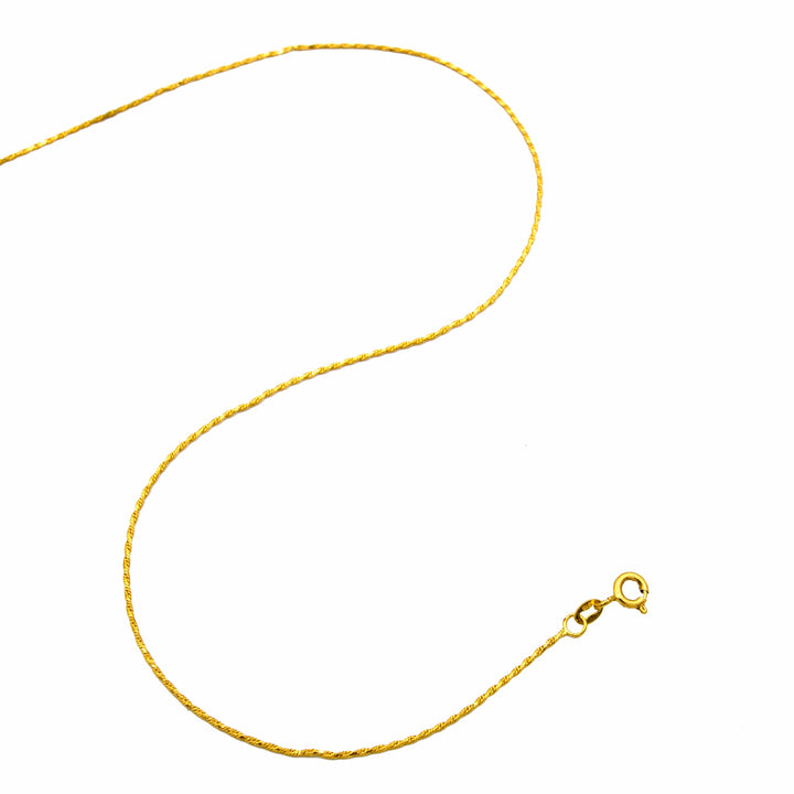 22K Gold Solid Thin Rope Chain