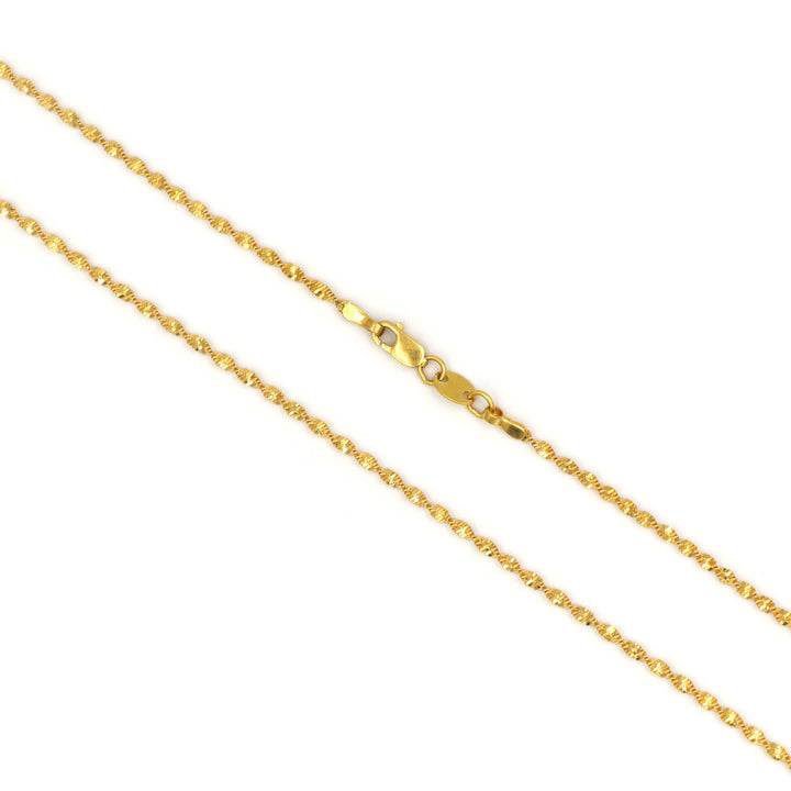 22K Gold Disco Spring Chain Necklace 2