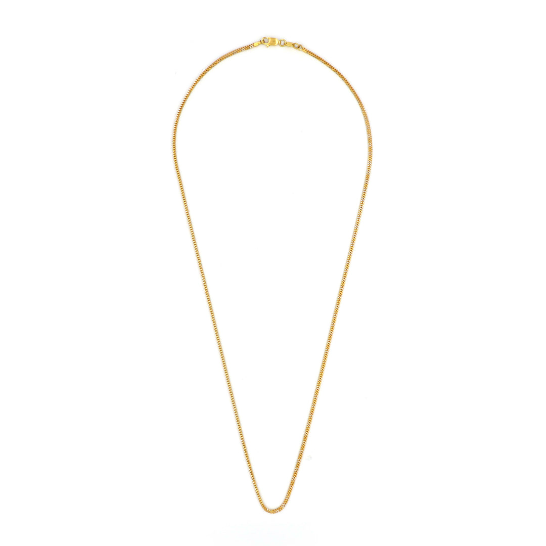 Chic 22K Yellow Gold V Chain Necklace