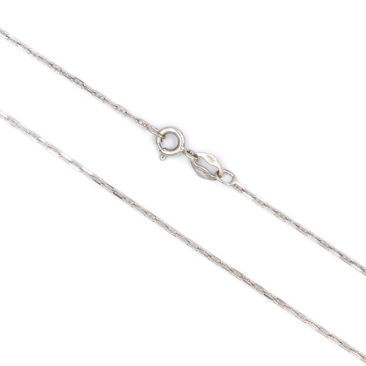 18K White Gold Anchor Chain Necklace