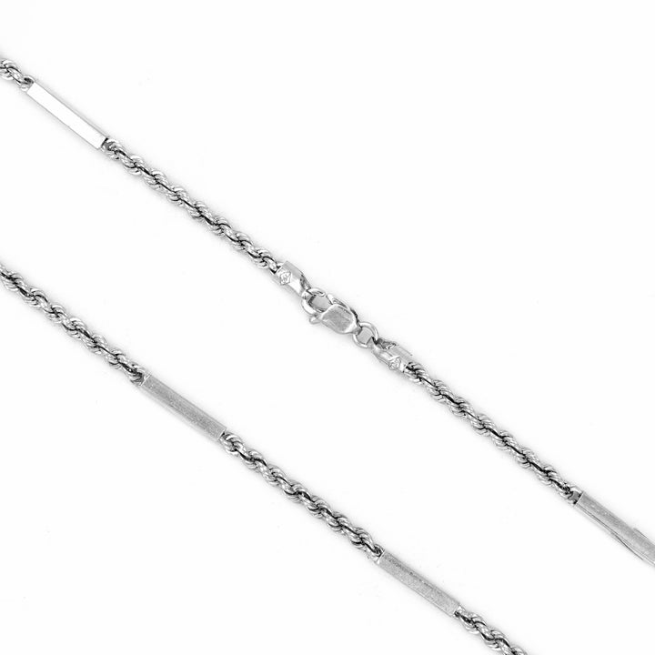 18K White Gold Bullet Rope Chain AFC02556