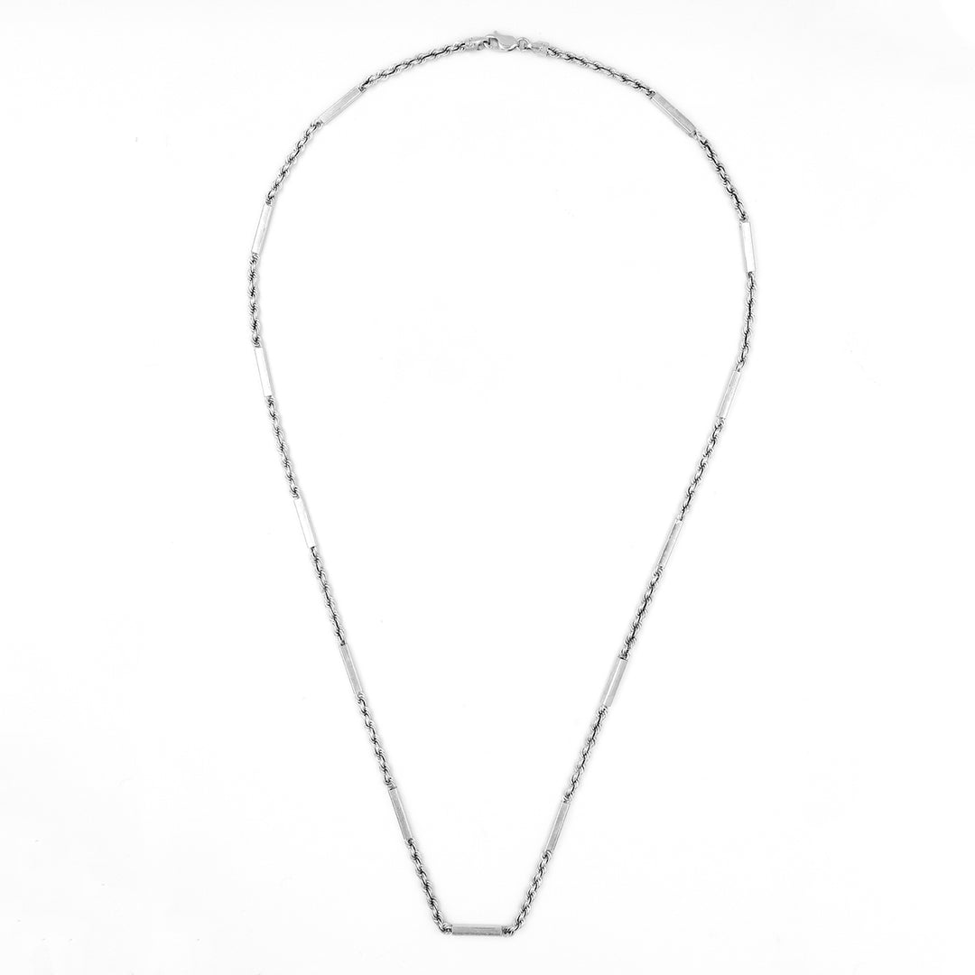 18K White Gold Bullet Rope Chain AFC02556