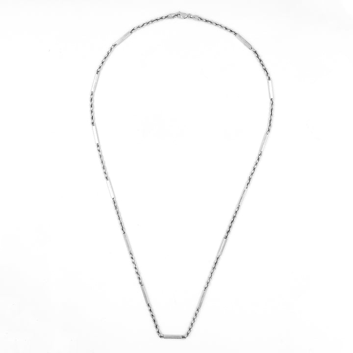 18K White Gold Bullet Rope Chain AFC02556