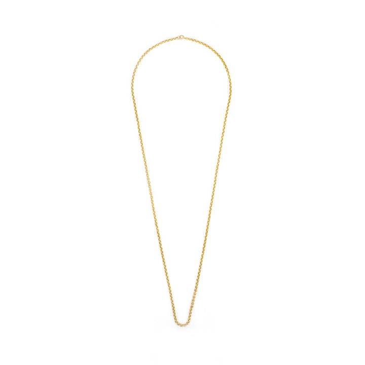 21K Yellow Gold Round Link Chain - 28 Inch