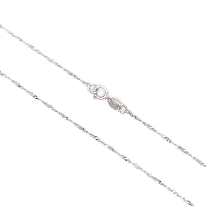 Stylish 18K White Gold Disco Chain Necklace