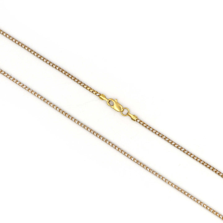 22K Gold Pipe Chain Necklace - 16 Inch