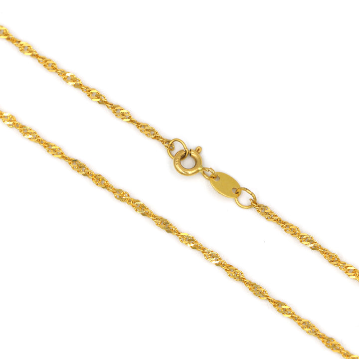 21K Yellow Gold Rope Chain Necklace