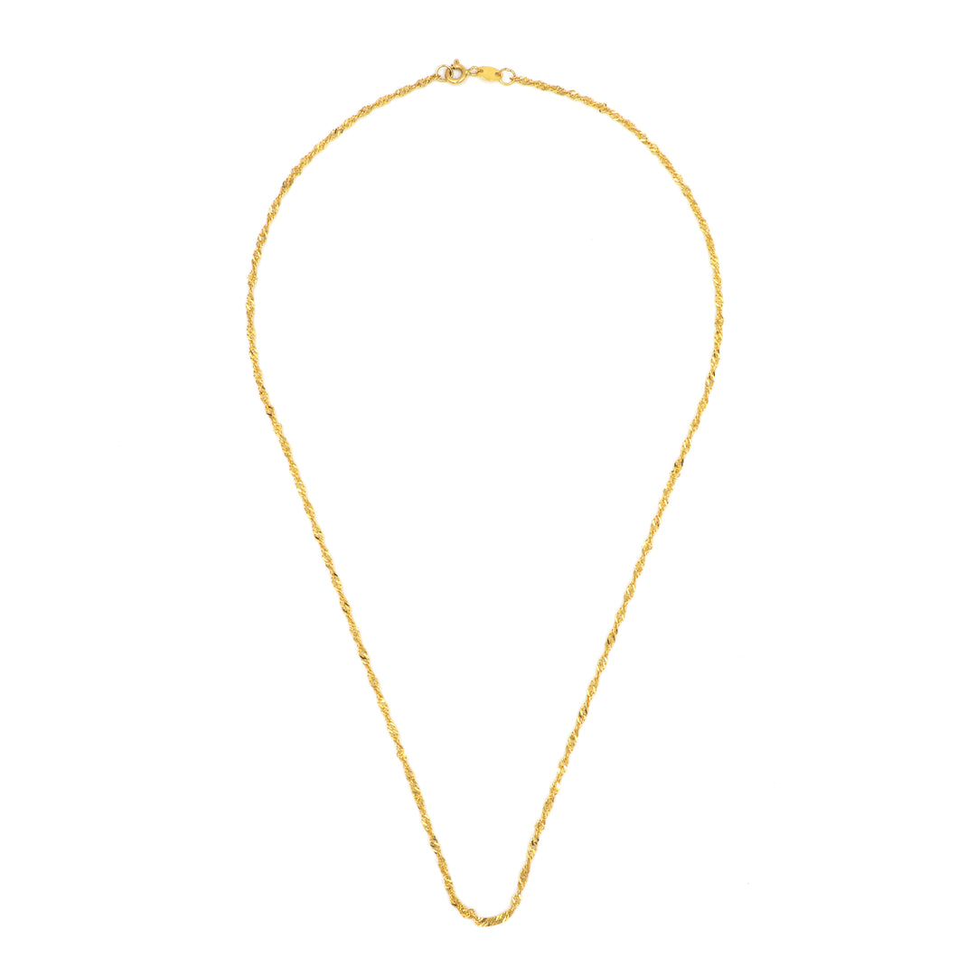 21K Yellow Gold Rope Chain Necklace