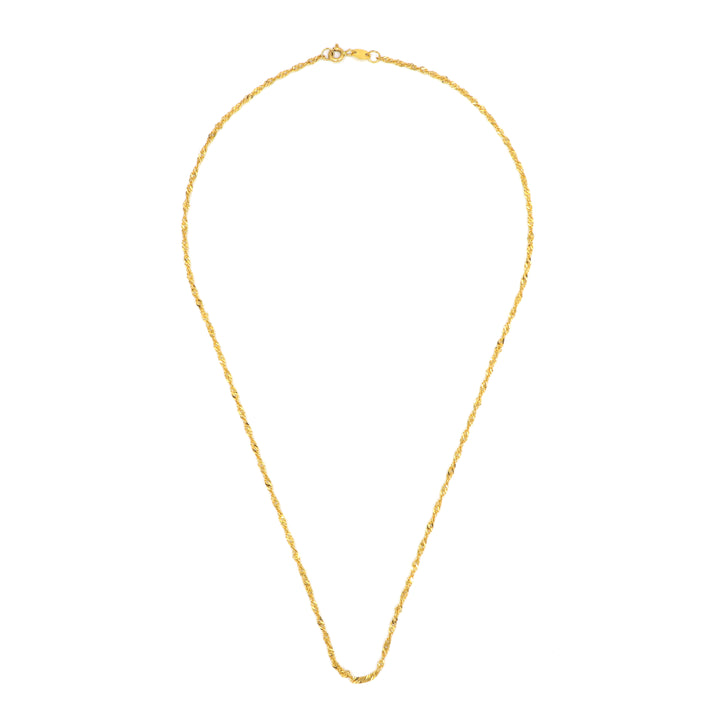 21K Yellow Gold Rope Chain Necklace