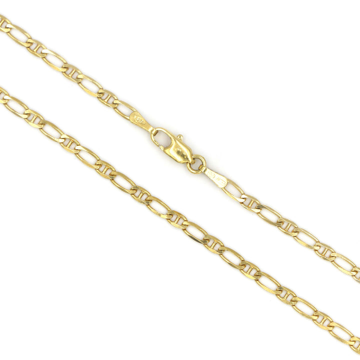 Elegant 18K Gold Bar-link Anchor Chain