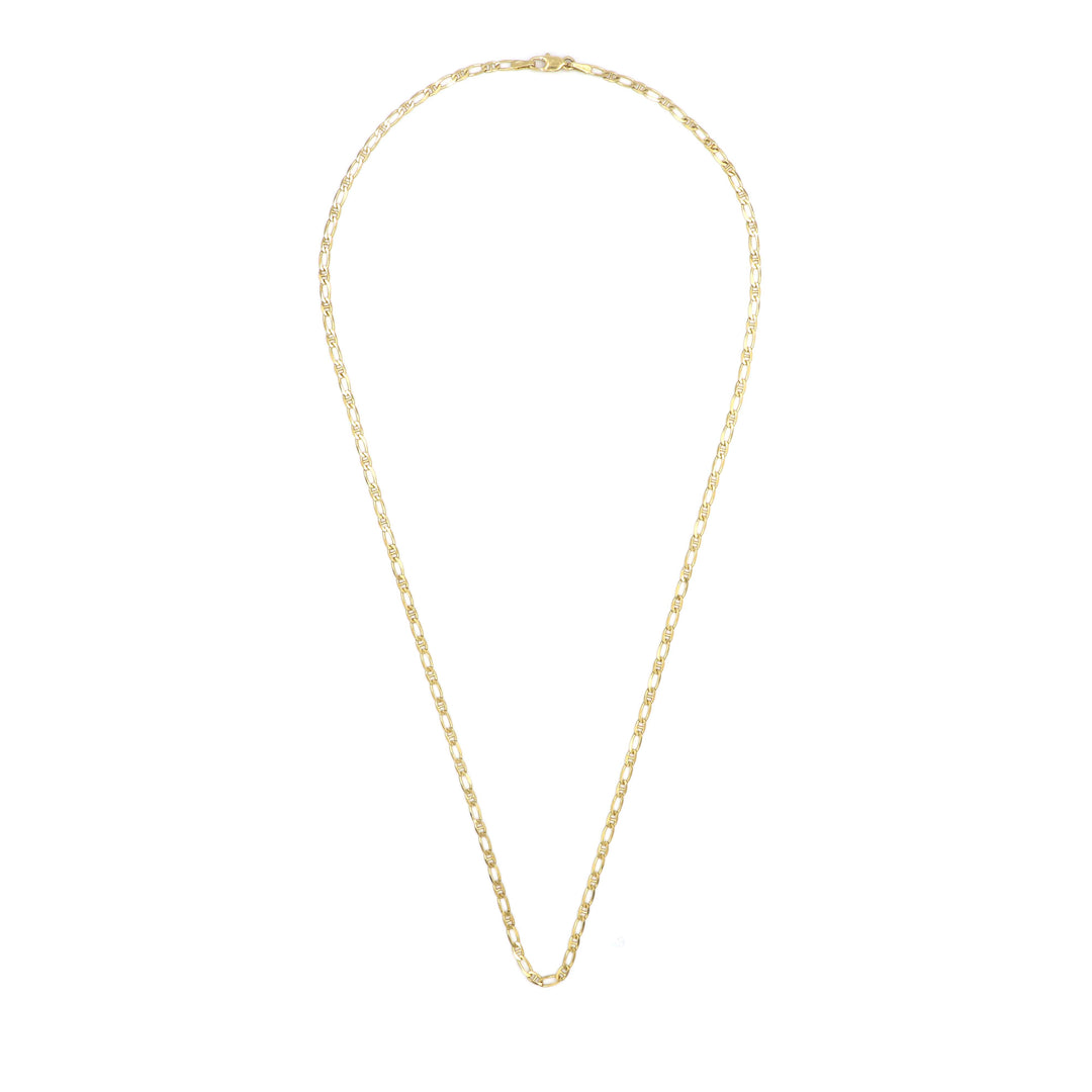 Elegant 18K Gold Bar-link Anchor Chain