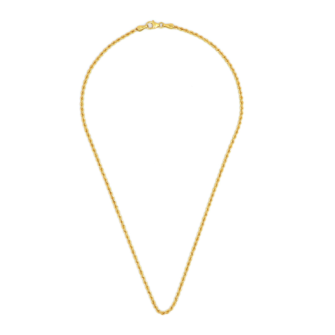 22K Yellow Gold Rope Chain - 16 Inch