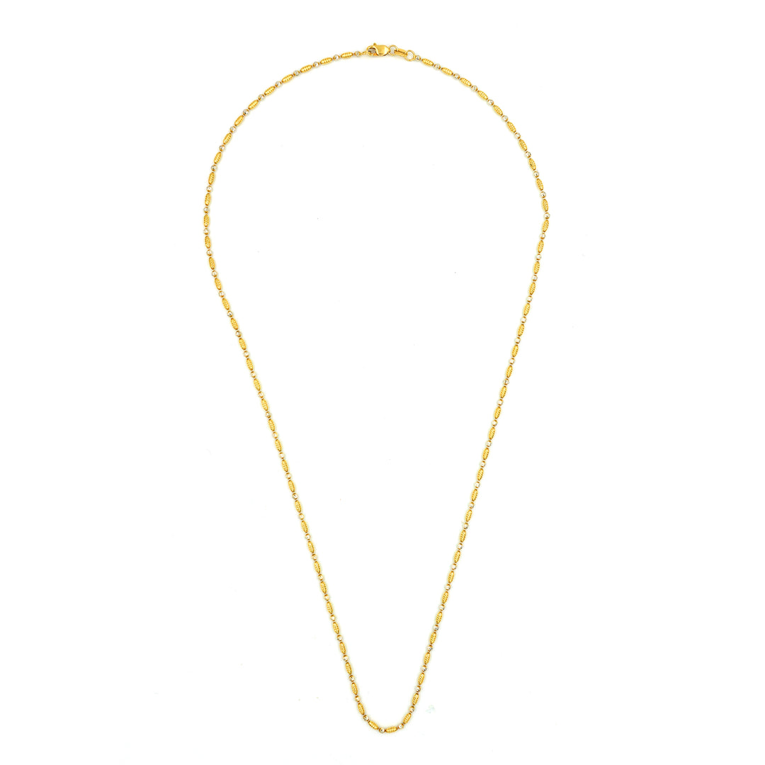 18K Gold Vertical Capsule Ball Chain