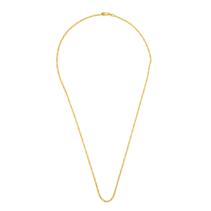 18K Gold Vertical Capsule Ball Chain