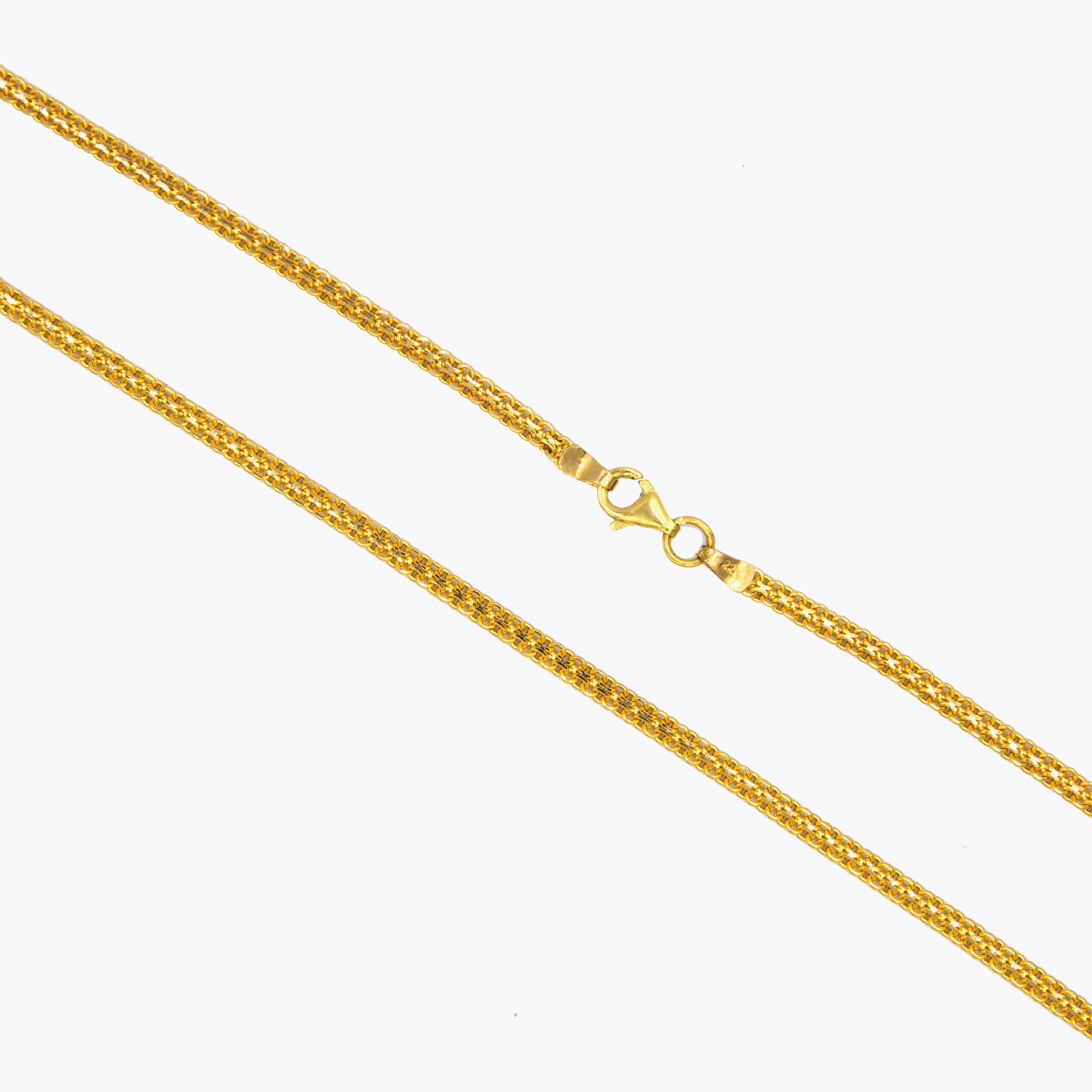 22K Gold Long Milan Chain – Al Fanan Jewellery