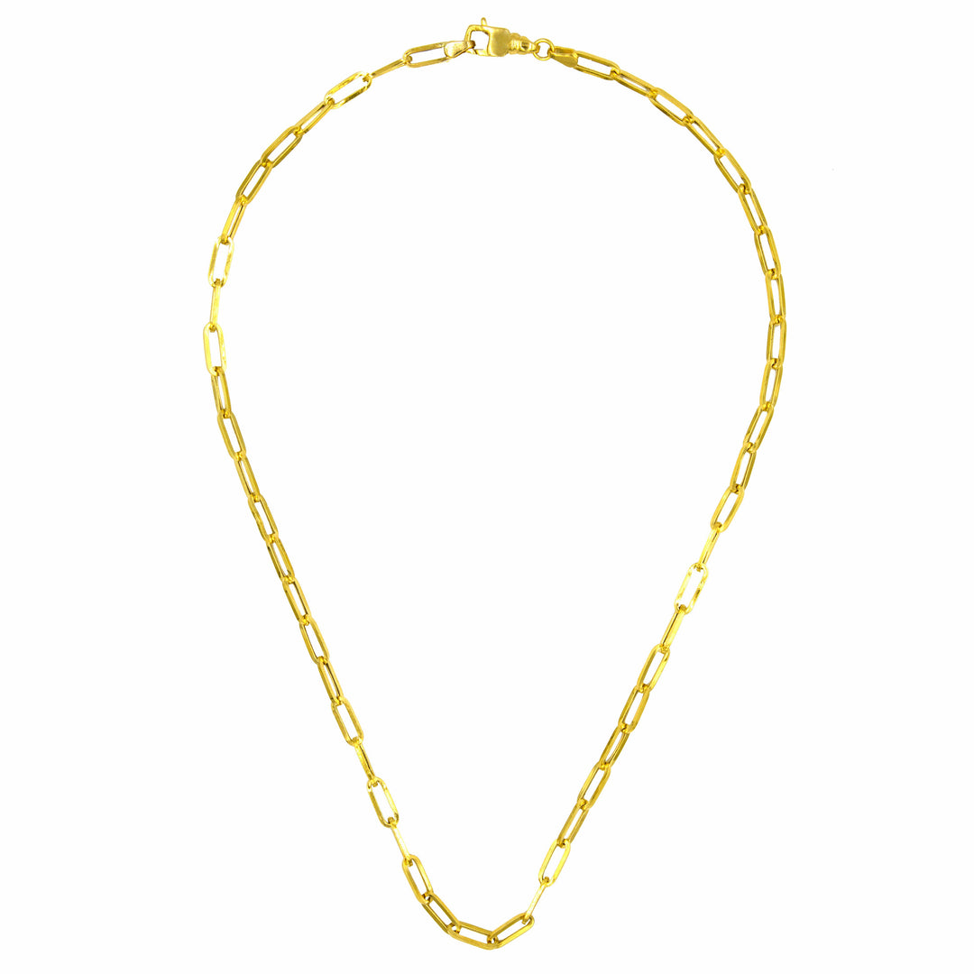 22K Gold Paper Clip Chain