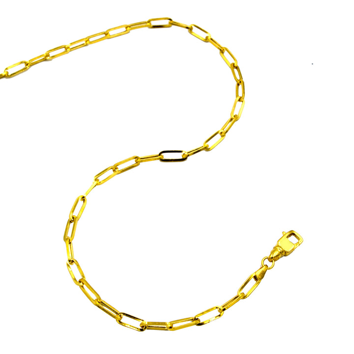 22K Gold Paper Clip Chain