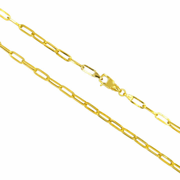 22K Gold Paper Clip Chain