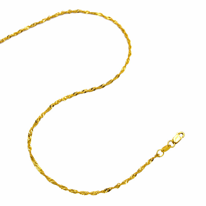 22K Gold Broad Disco Chain