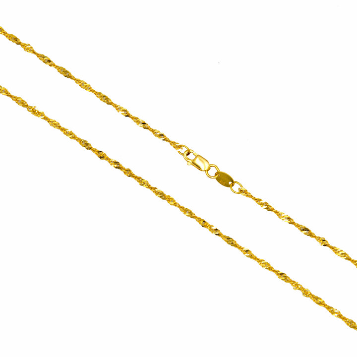 22K Gold Broad Disco Chain