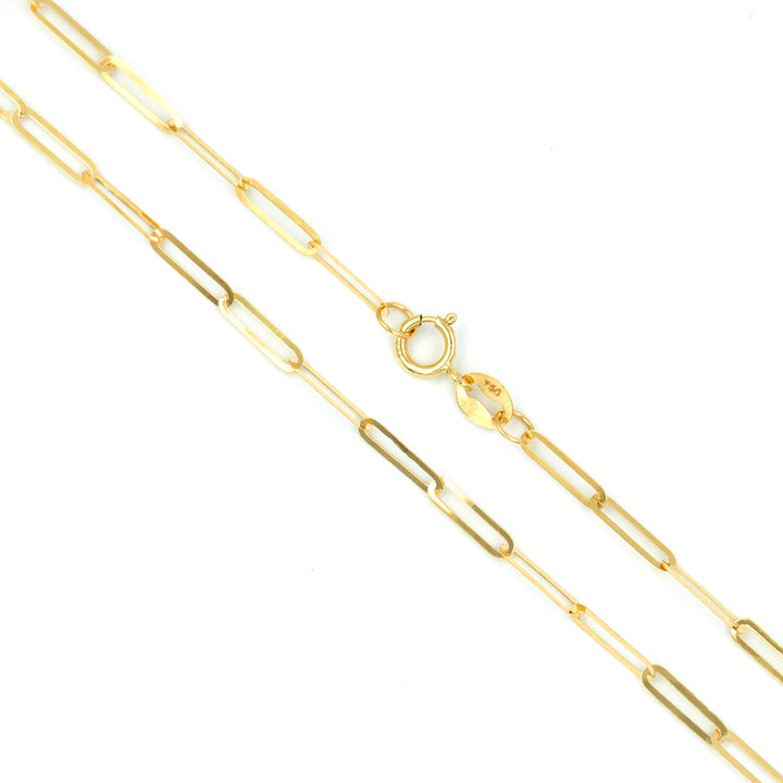 18K Gold Delicate Paperclip Chain