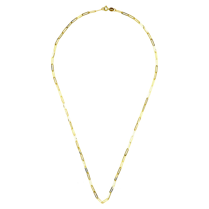 18K Gold Delicate Paperclip Chain