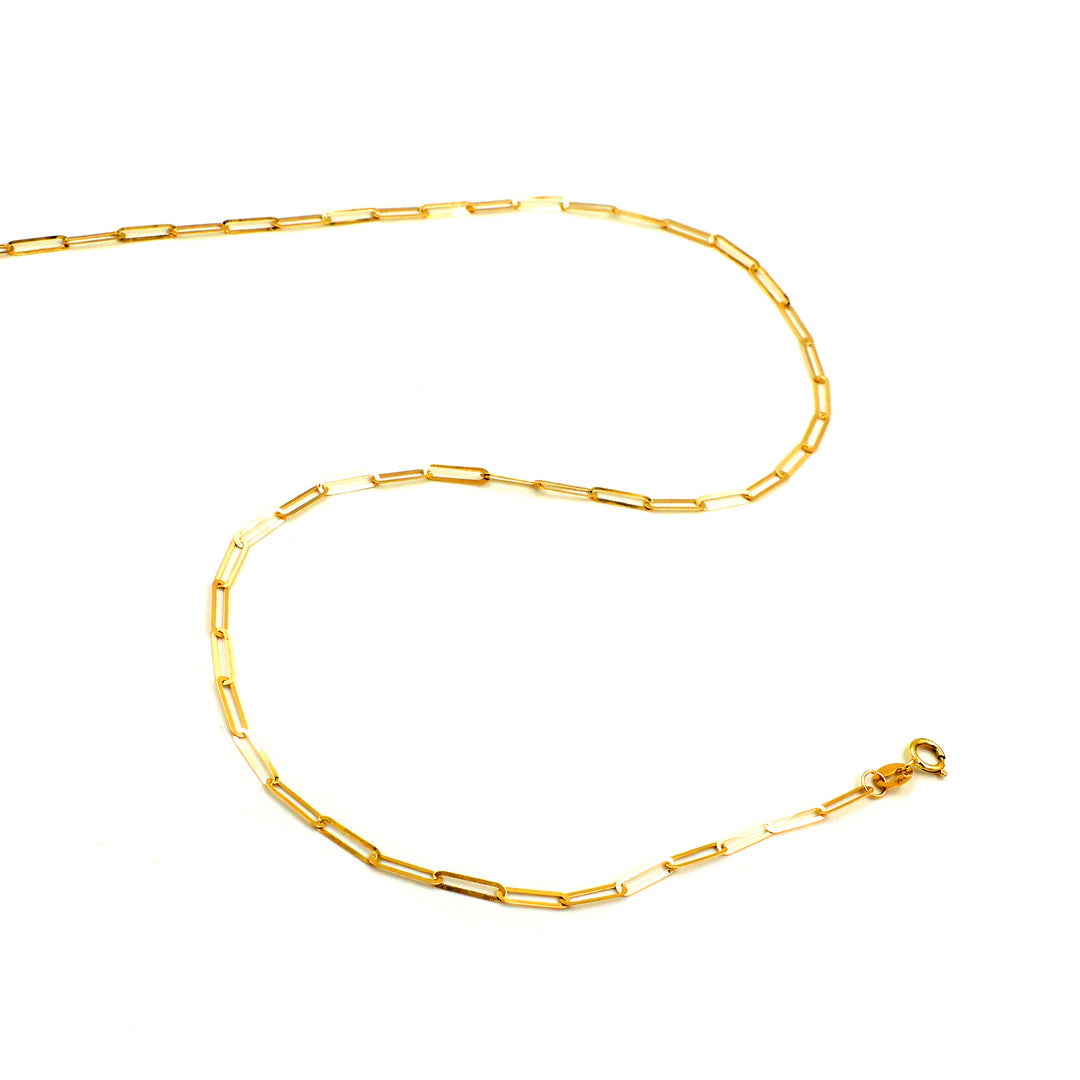 18K Gold Delicate Paperclip Chain