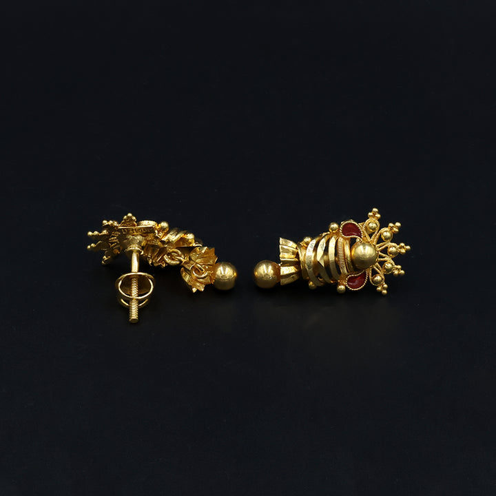 22K Gold Earrings No Making Charges  AFE04081