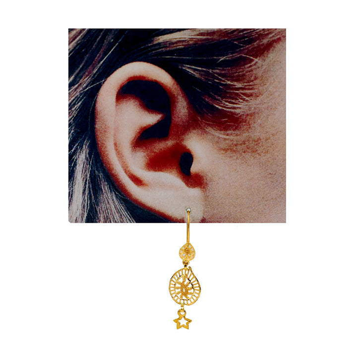 21K Gold Earrings AFE06618