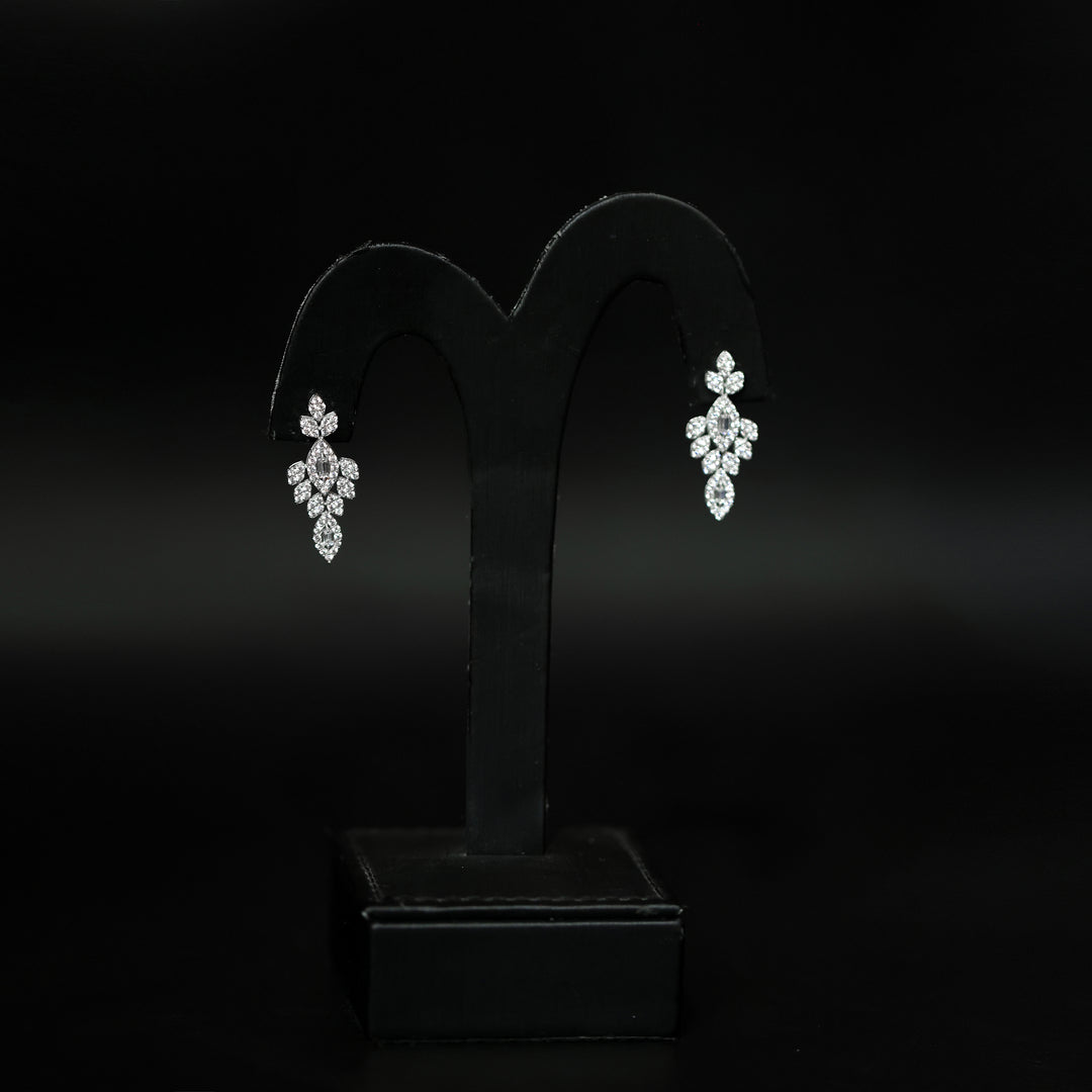 18K White Gold Earrings No Making Charges AFE07673