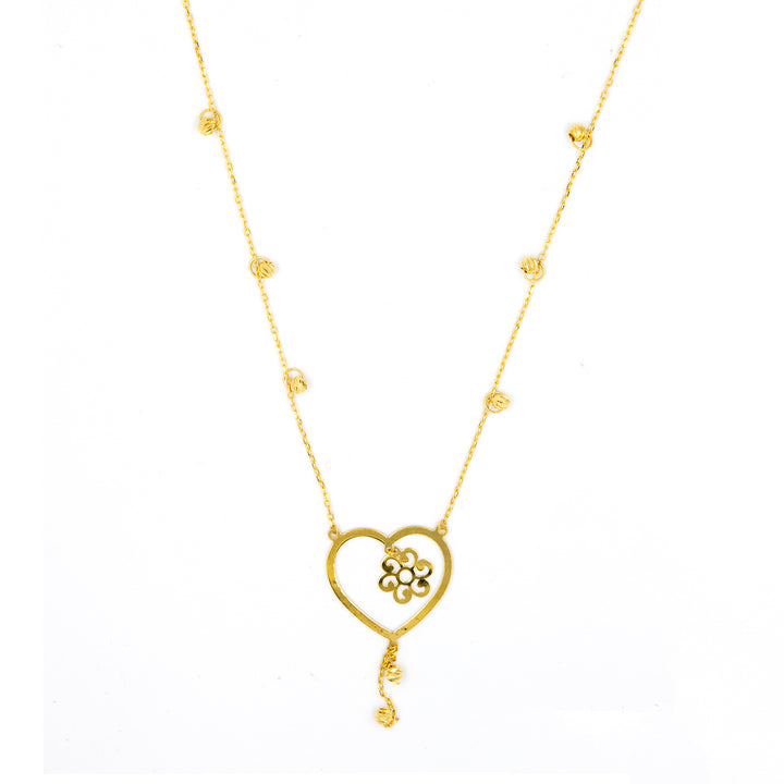 21K Gold Heart Shaped Necklace AFN02773