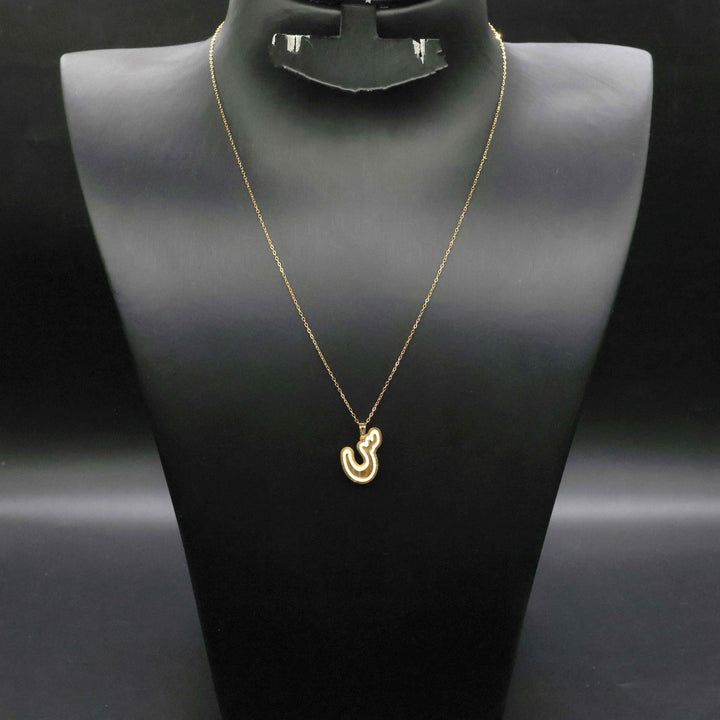 18K Gold Necklace Arabic Letter Zero Making Charges AFZM00395