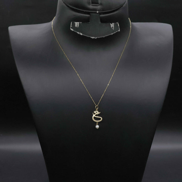 18K Gold Necklace Arabic Letter Zero Making Charges AFZM00396