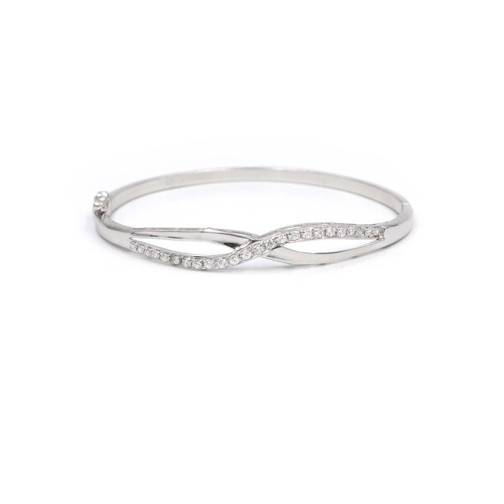 18K White Gold Modius Strip Bangles