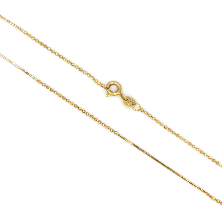 18K Gold Flat Chain Necklace adorned with Gold Balls