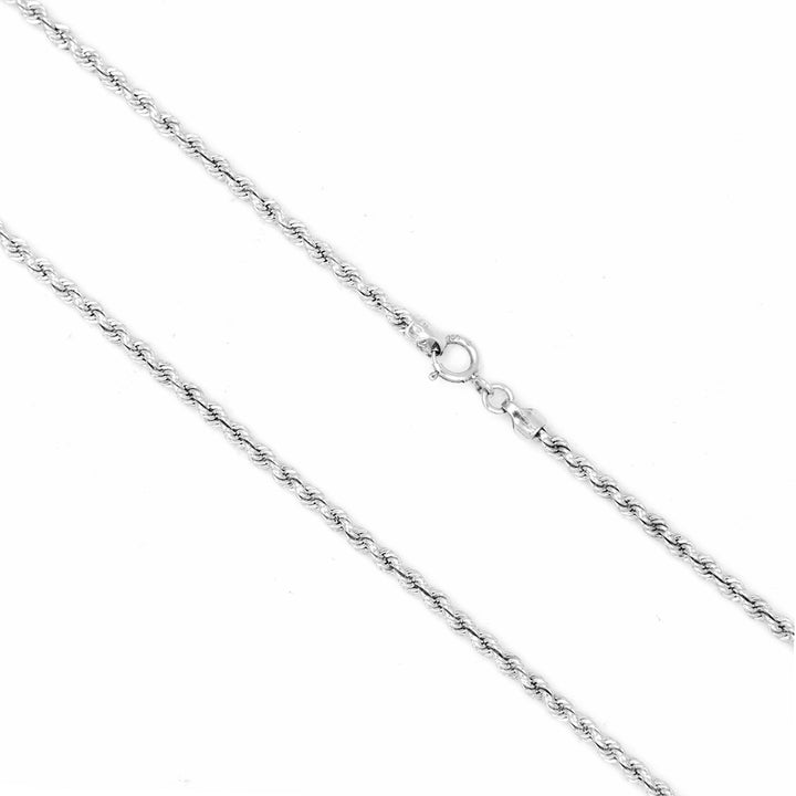 18K White Gold Rope Chain