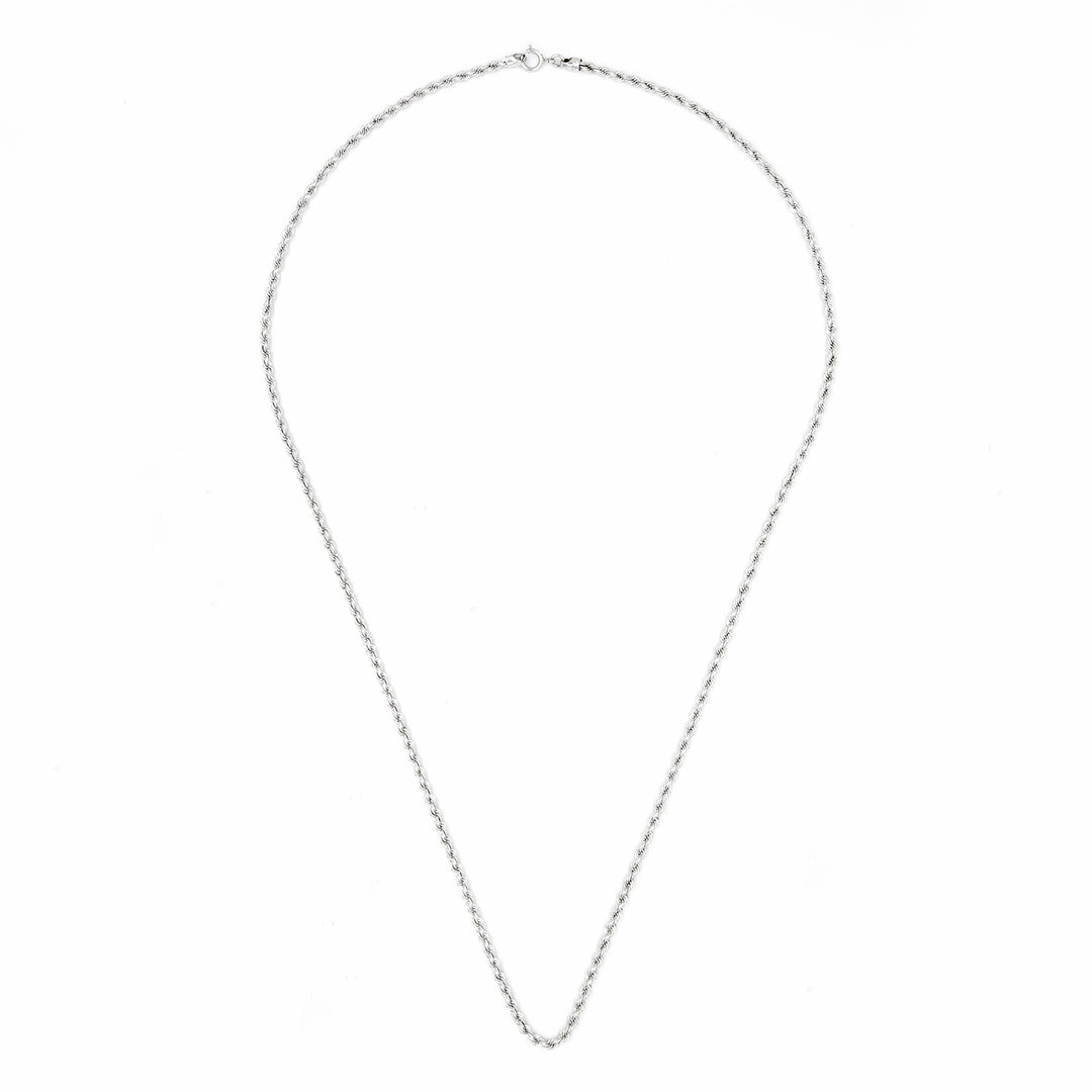 18K White Gold Rope Chain