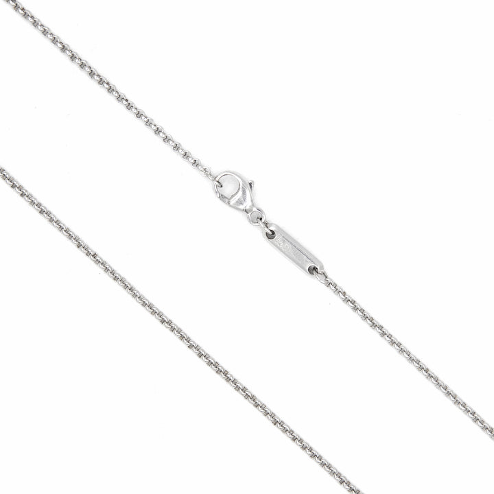 18K White Gold Round Link Chain