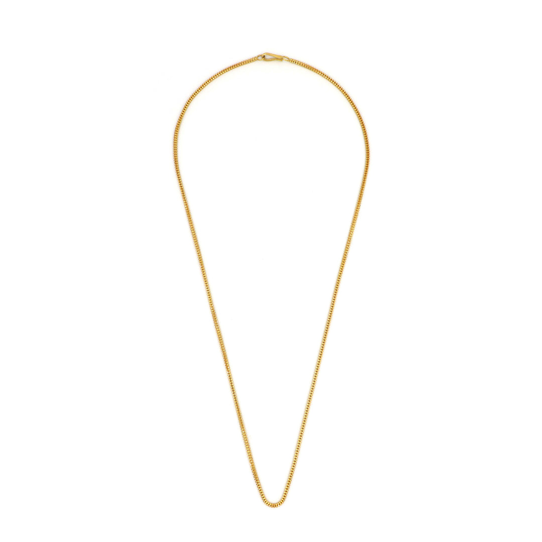 22K Gold Small Ball Chain Necklace