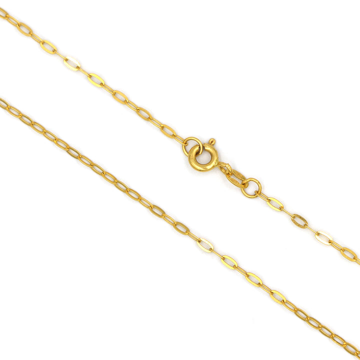 21K Small Oval Link Gold Chain Necklace