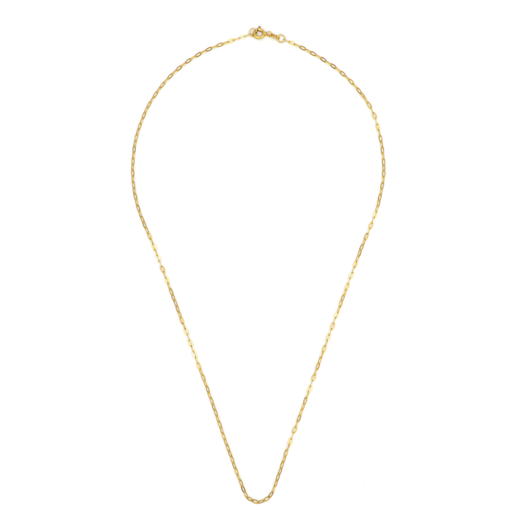 21K Small Oval Link Gold Chain Necklace